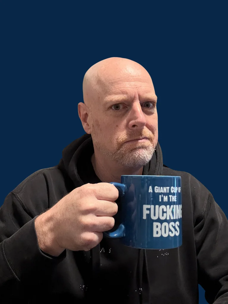 Paul Linehan holding a mug