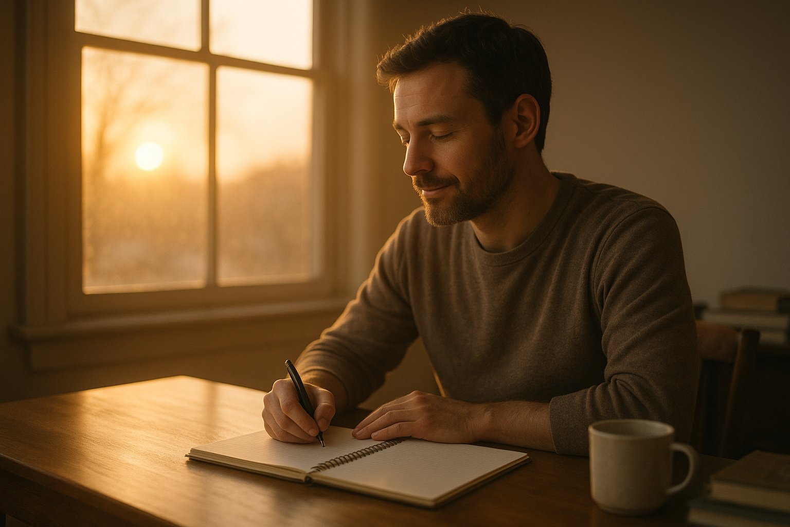 man reclaiming a block of time for his own work at sunrise