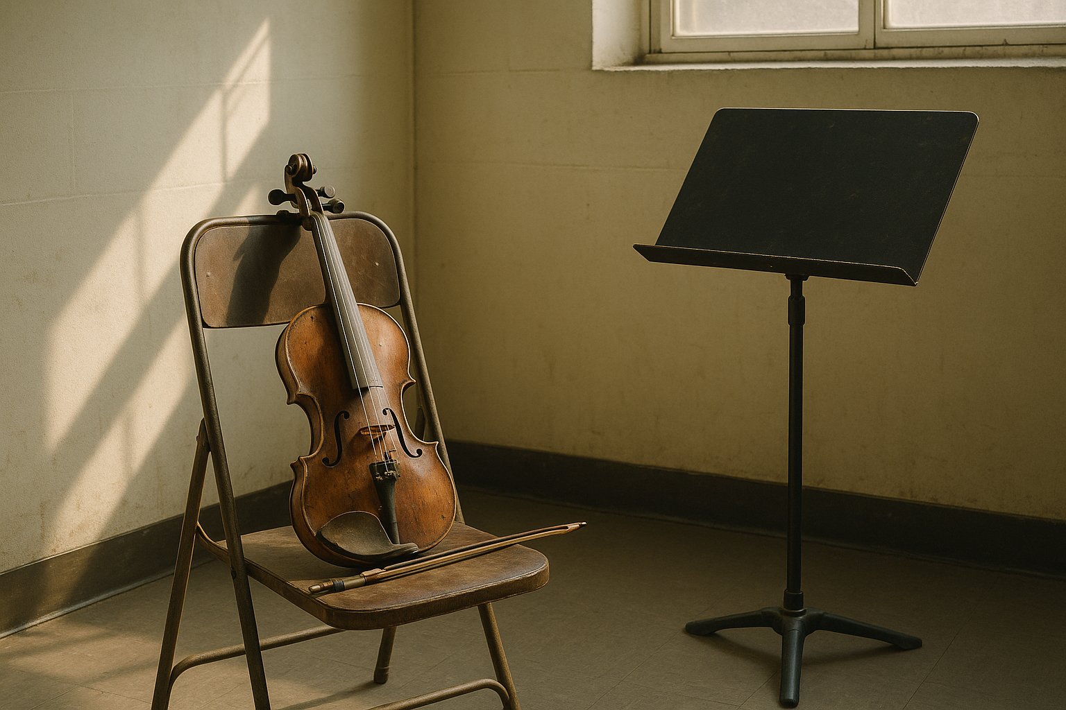 Violin practice room showing boredom as the gatekeeper to mastery