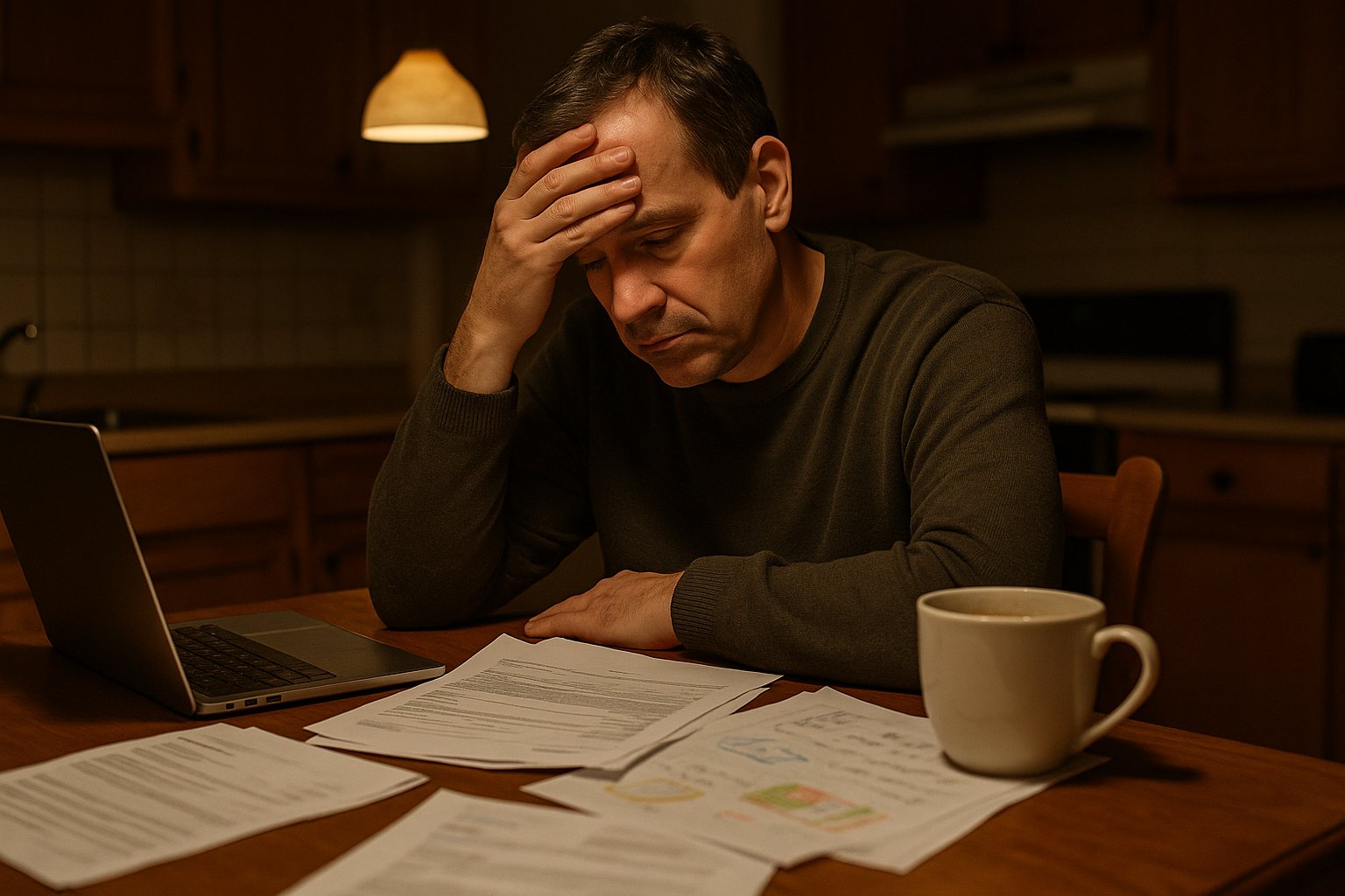Man pulled between provider husband father and employee roles